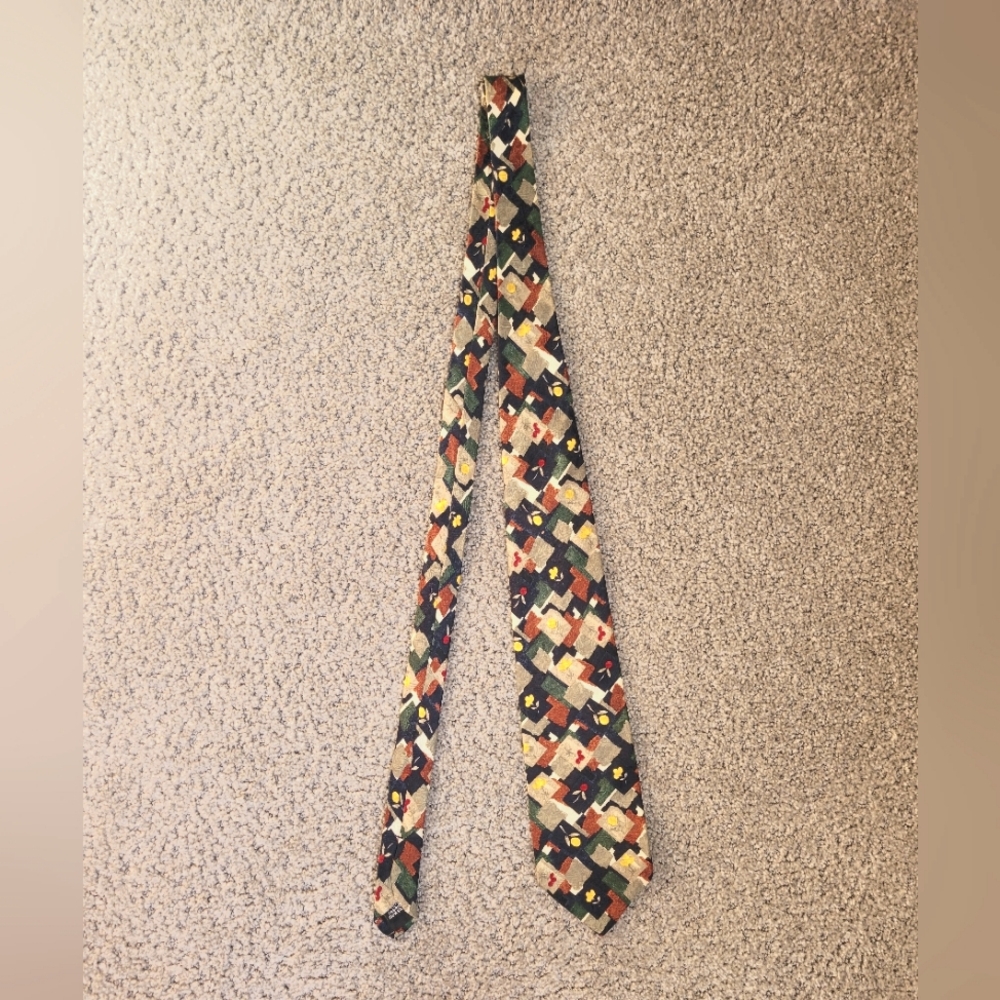 Men's Geoffrey Beene Multicolor Patchwork Fruit Tie - Picture 5 of 5